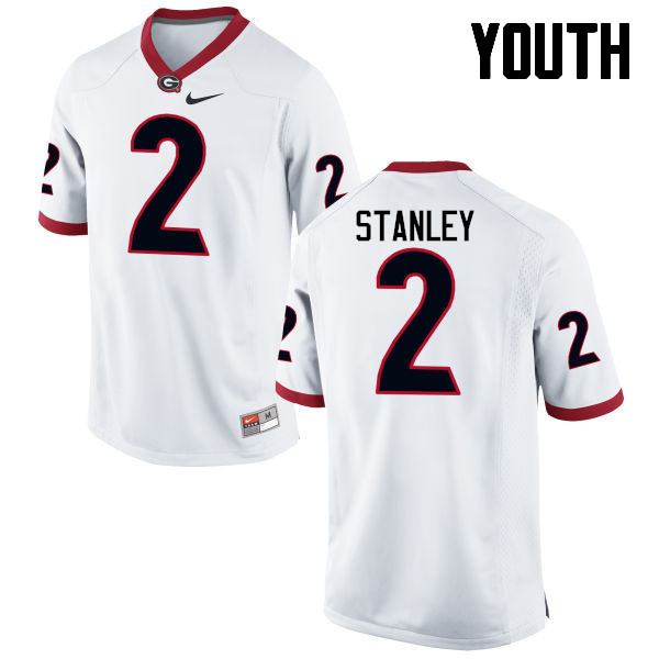 Georgia Bulldogs Youth Jayson Stanley #2 White Stitched College UGA Football Jersey 23KW018EI